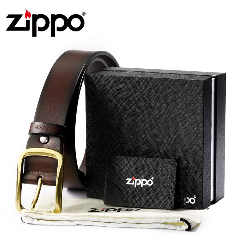 ZIPPO Men s Top-Grain Cowhide Leather Pin Buckle Belt 110cm