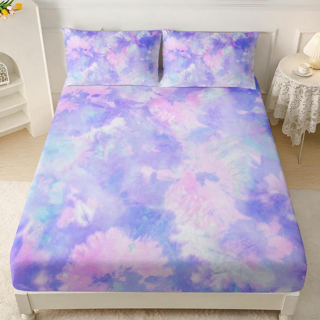 Math Galaxy Cartoon Planet Pattern Sheet Three-Piece Digital Printing Bedding Boys Girls