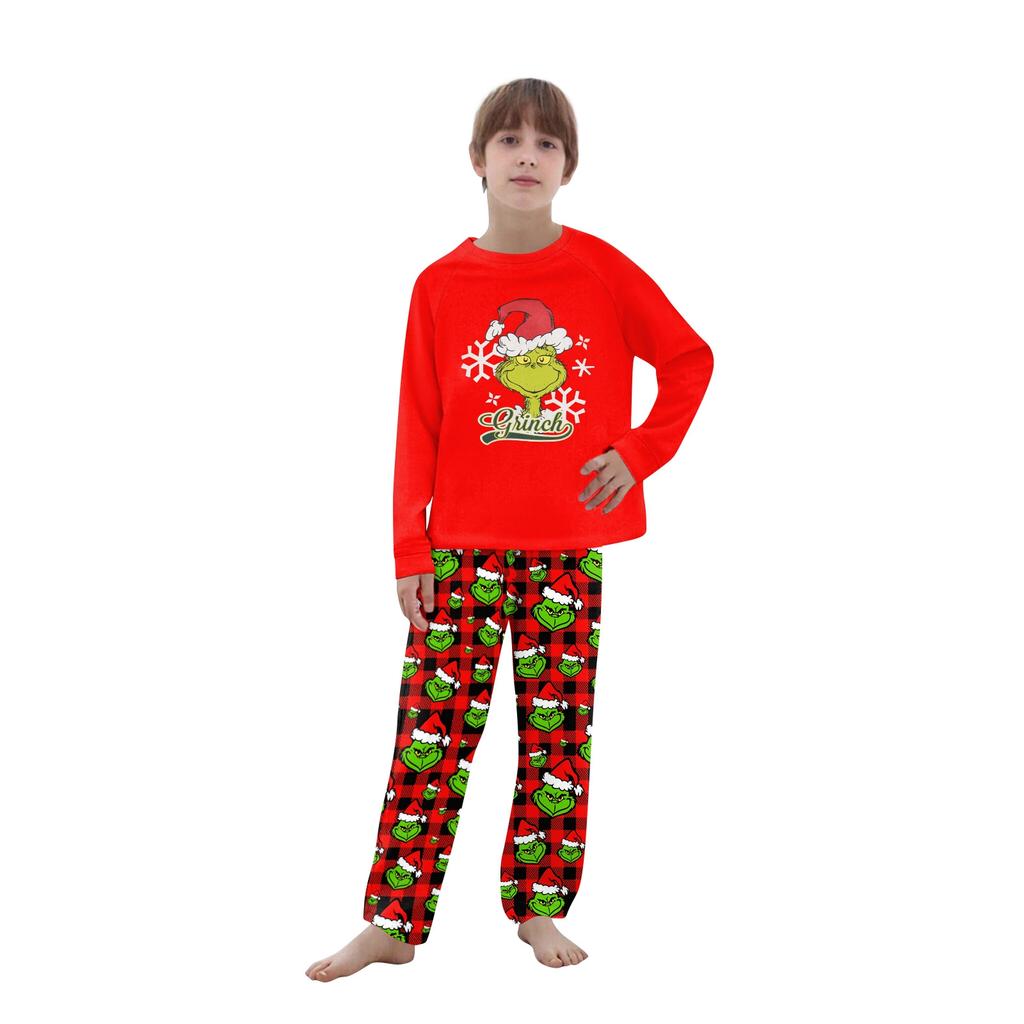 Christmas Prints Family Matching Long Sleeve Tops+Pants Set Family Matching Sets