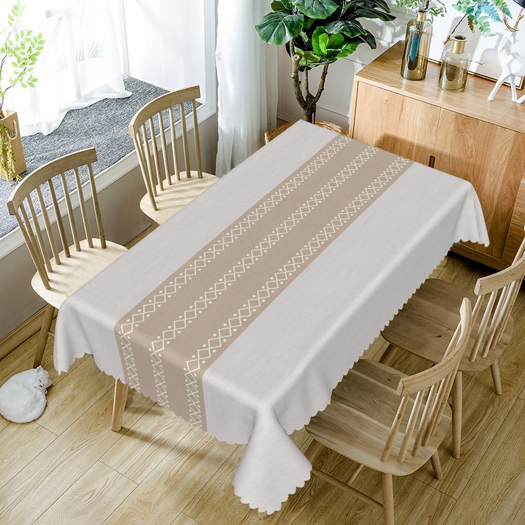Einfache Frische Tischdecke Floral Streifen Wasserdicht Esstischabdeckung Für Zuhause Outdoor Picknick Küche Urlaub Party Dekoration