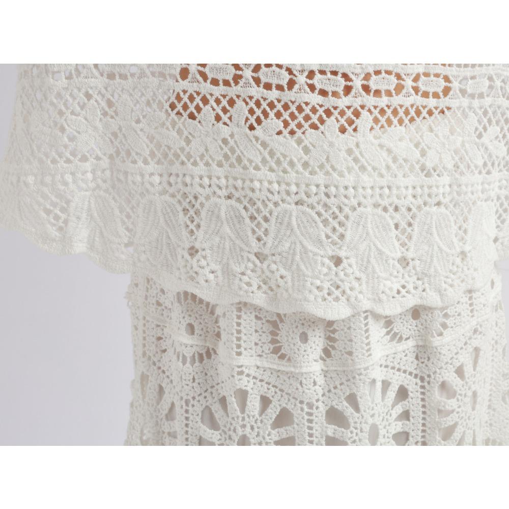 DIMANAF 2025 Neues Sommer Basic Shirt Damen Fledermaus Bluse Tops T-Shirts Spitze Locker Weiß Kurz T-Shirts