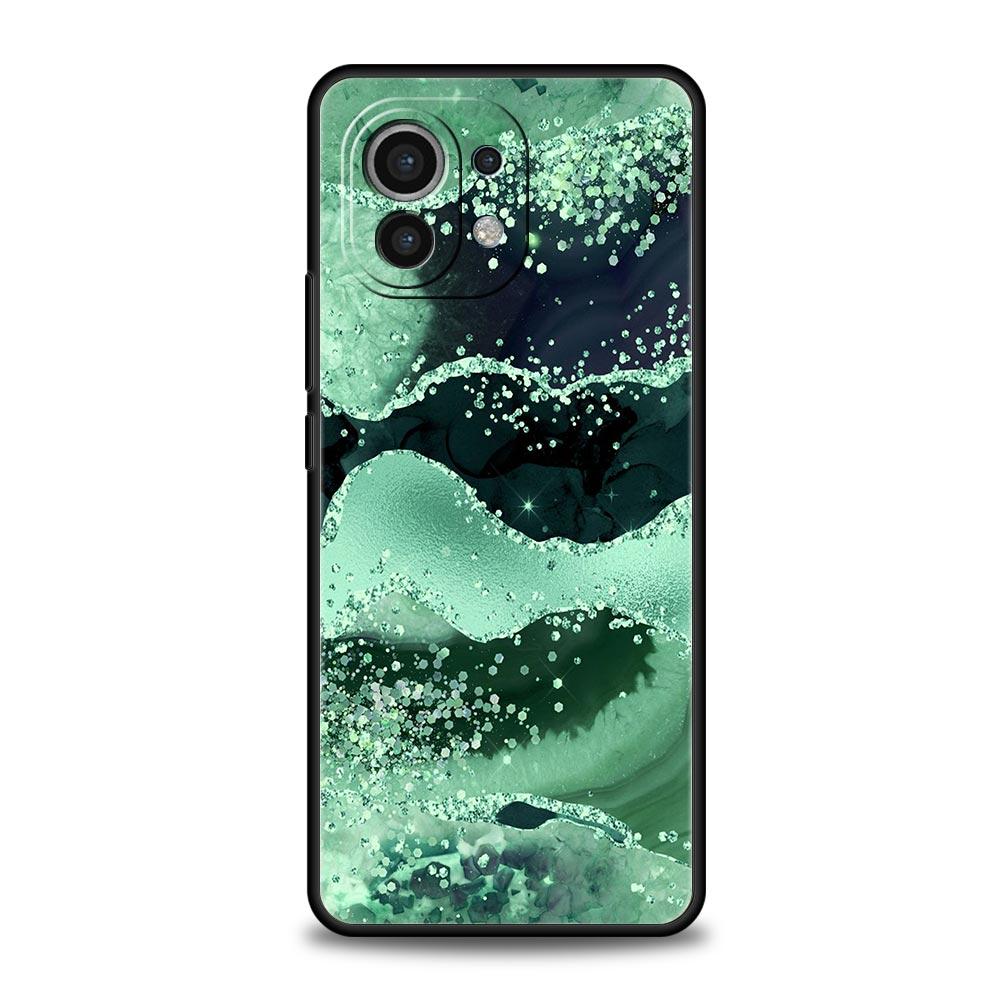 Glitter Agate Marble Art Phone Case For Xiaomi Poco X4 X3 NFC F3 F4 M3 M4 Mi Note 12T 10 12 11 Ultra 11T Pro 10T Lite 9T Cover
