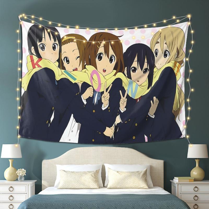 VIKAMA Japanese Anime Girl Y2K Style Light Sound Girl Anime Tapestry Cute Bedroom Decoration Tapestry Home Decoration