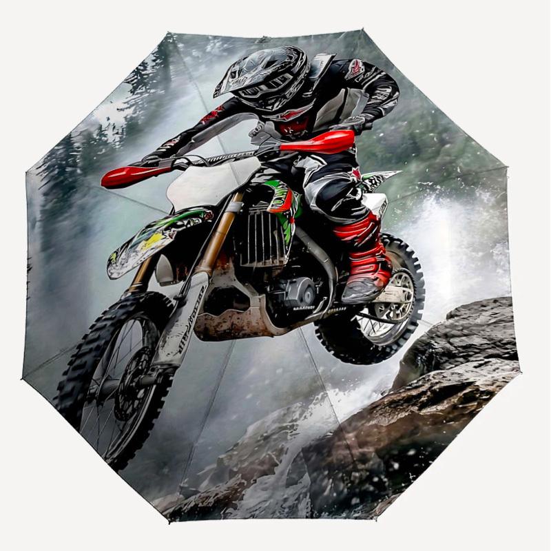 1PC Motorbike Umbrella-8-Rib Reinforced, Automatic Open, Lightweight & Durable, Fashion Accessory for Outdoor, H0399