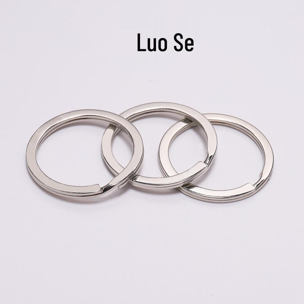 Electroplated DIY Flat Circle Keyring Pendant Charm, 25-30mm, In Stock