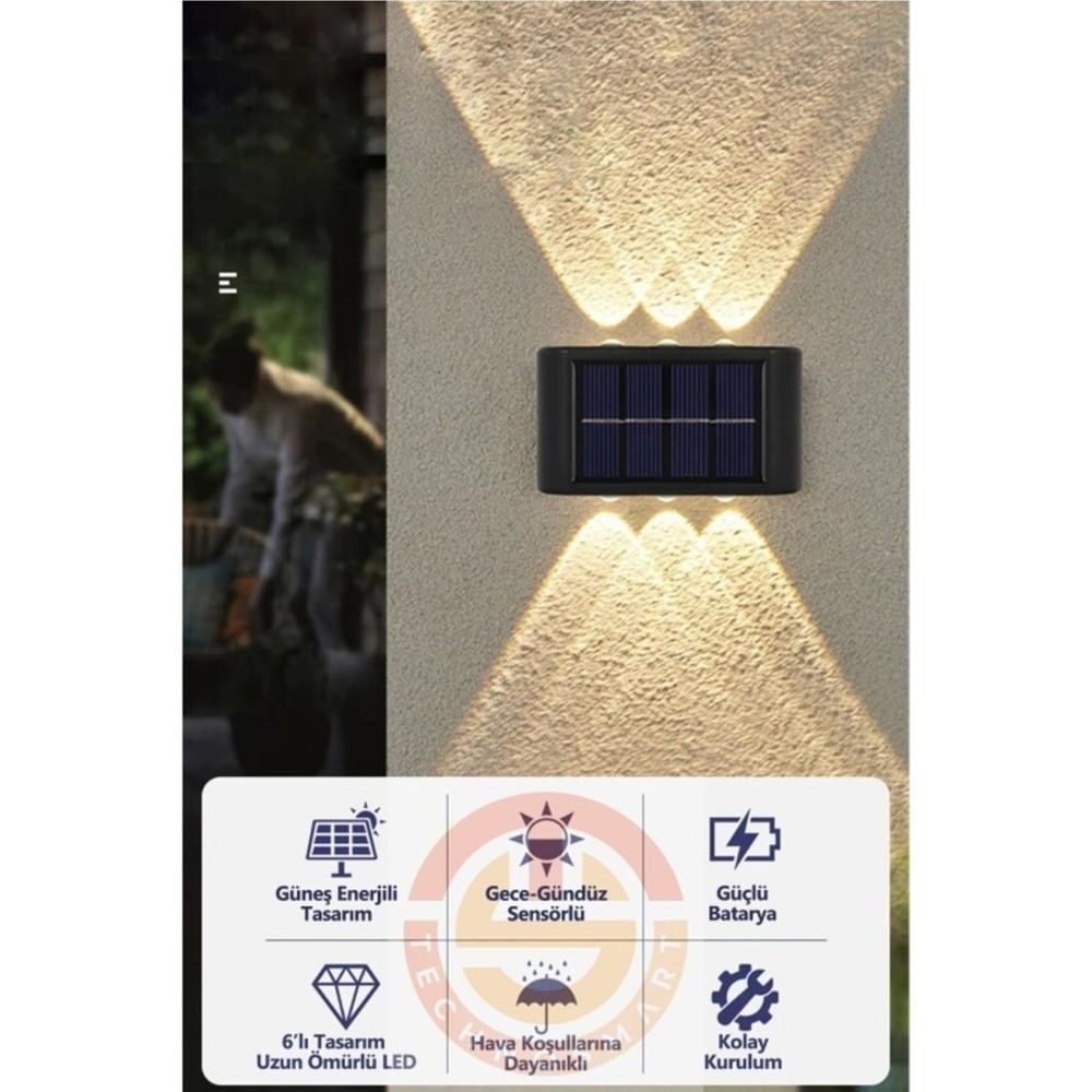 

Entelux Modern 6led Solar Wall Lamp Decoration ing Sconce Solar Energy 2 pcs