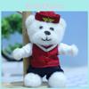 Adorable Plush Police Bear Keychain Cute Teddy Bear Pendant Soft Toy Accessory