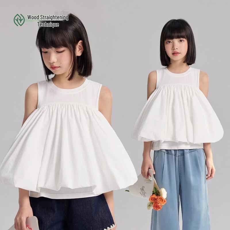 Girls  Sleeveless Round Neck Cotton Top 160
