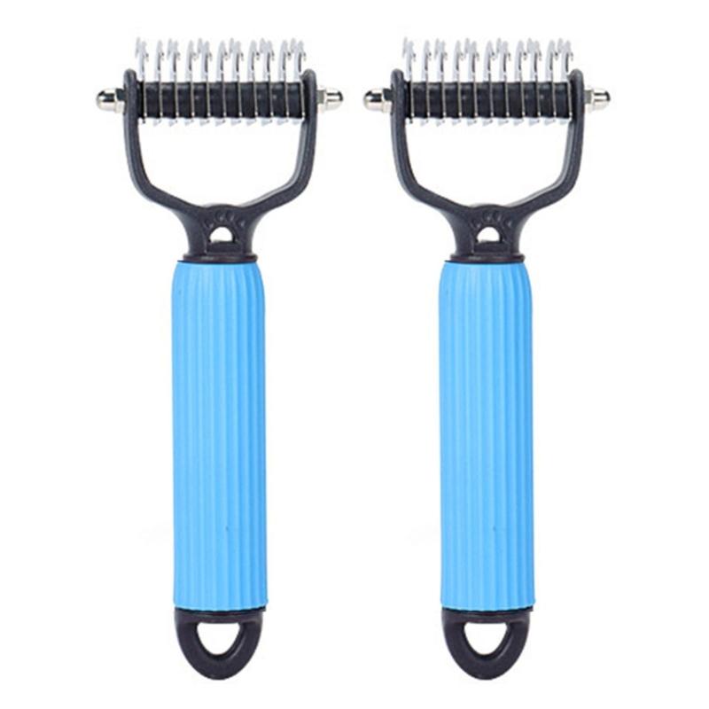

2Pack Pet Grooming Brush For Long Haired Pet Knotted Furs Deshedding Tool Gentle Massage Comb Dog Cats Hair Remover Tool
