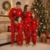 Long Sleeve Family Matching Pyjamas Printed Top+Pants Red Couple Christmas Outfit  Adult Kids