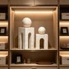 Tabletop Decor Minimalist Resin Arch Ornament with Sphere for Entryway Display, Modern Living Areas