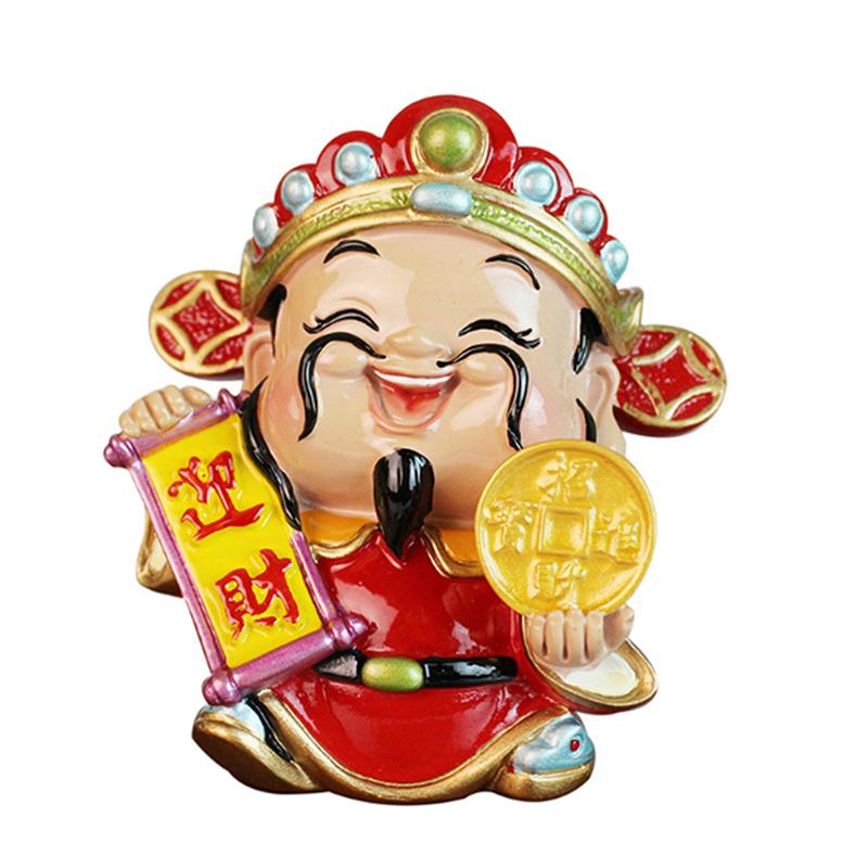 Zenginlik Tanrısı Maskotu Reçine Zenginlik Tanrısı Heykeli Ofis Malzemeleri El Sanatları
