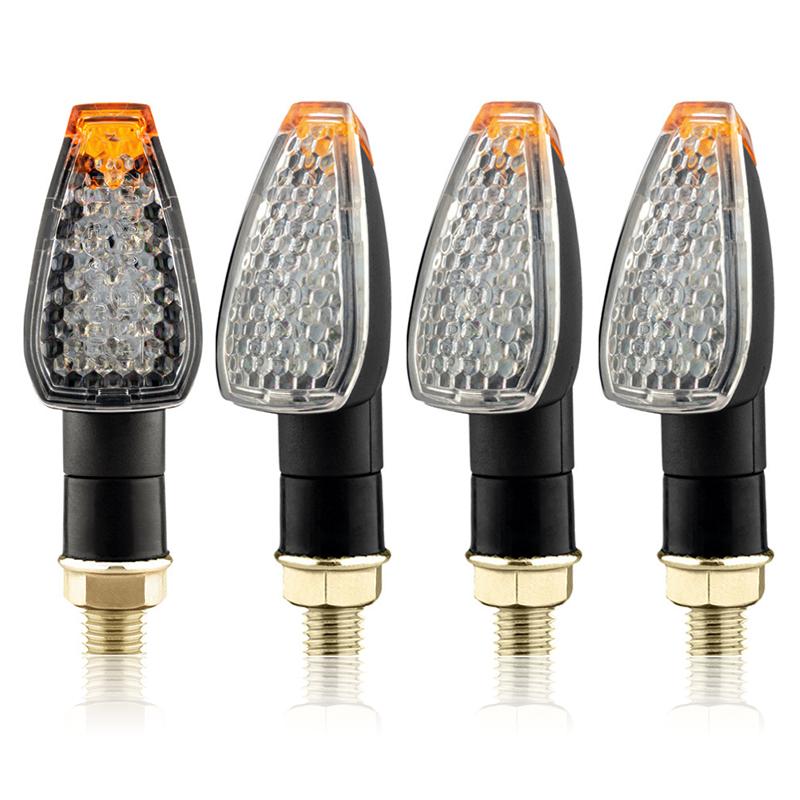 Universal 12V Motorcycle LED Turn Signals Long Short 14LED Turn Signal Indicator Lights Blinkers Flashers Amber Lamp