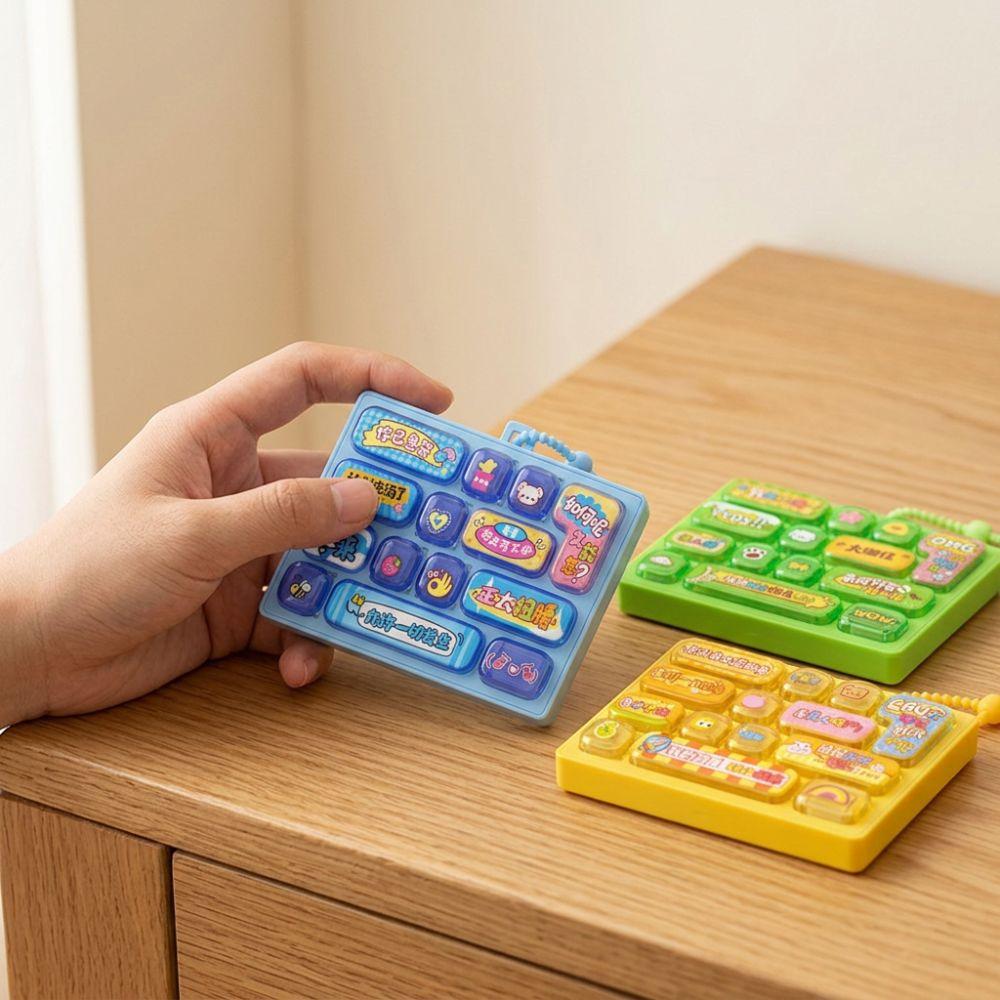 Cartoon Mechanical Keyboard Fidget Toy Plastic Fingertip Button Keyring Birthday Gift