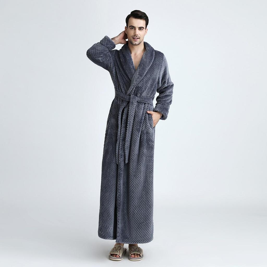 Paar solide verdickte Fala Fleece Bademantel Robe Pyjamas Bund Taschenanzug