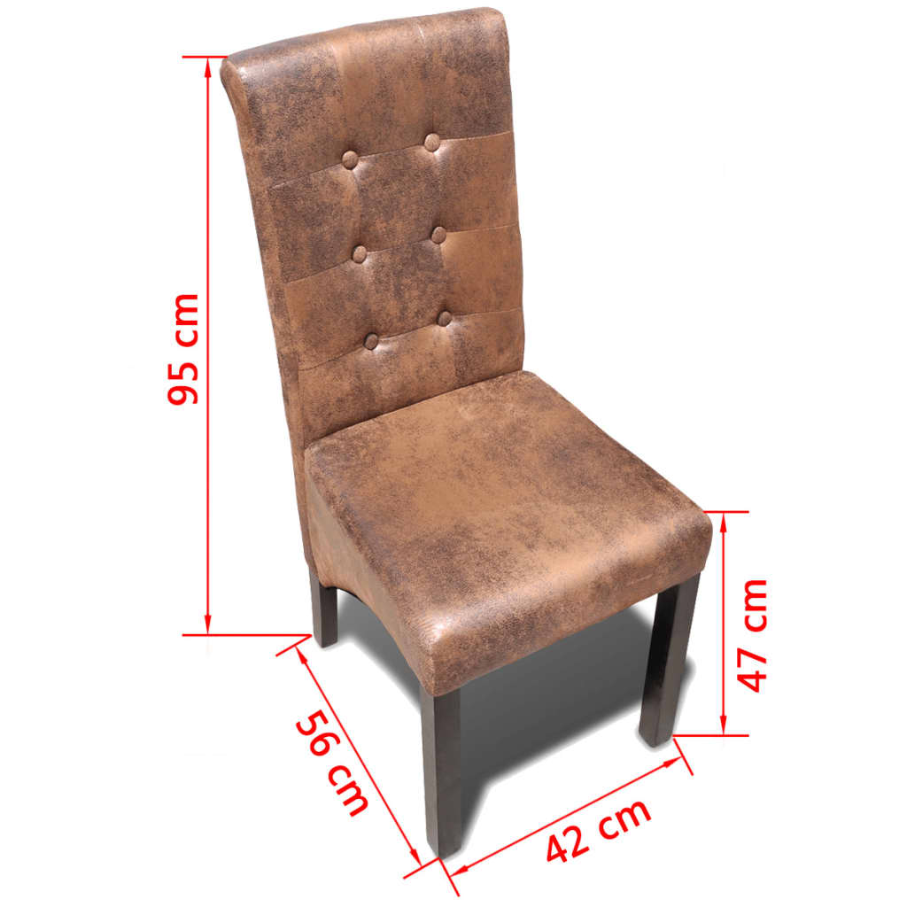 Dining Chairs 2 Pcs Brown Faux Leather