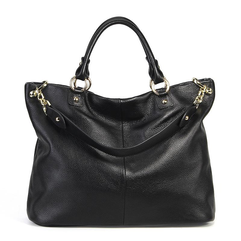 Leather women's bag first layer cowhide women's handbag fashion leather women's bag shoulder messenger tote bag