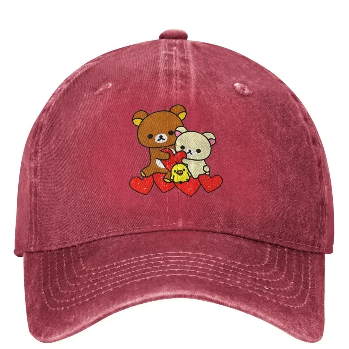 

Rilakkuma Love With Friend Baseball Cap Men Women Designer Hip Hop Hats Summer Street Style Tennis Skate Baseball Caps One Size
