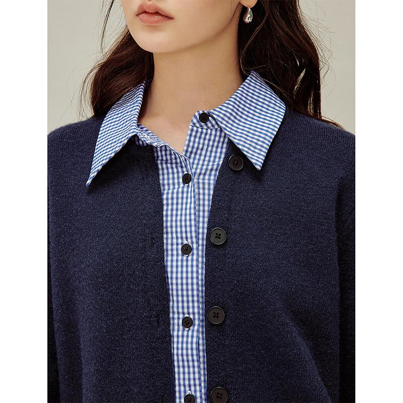 INMAN Women's Retro Plaid Knitted Cardigan