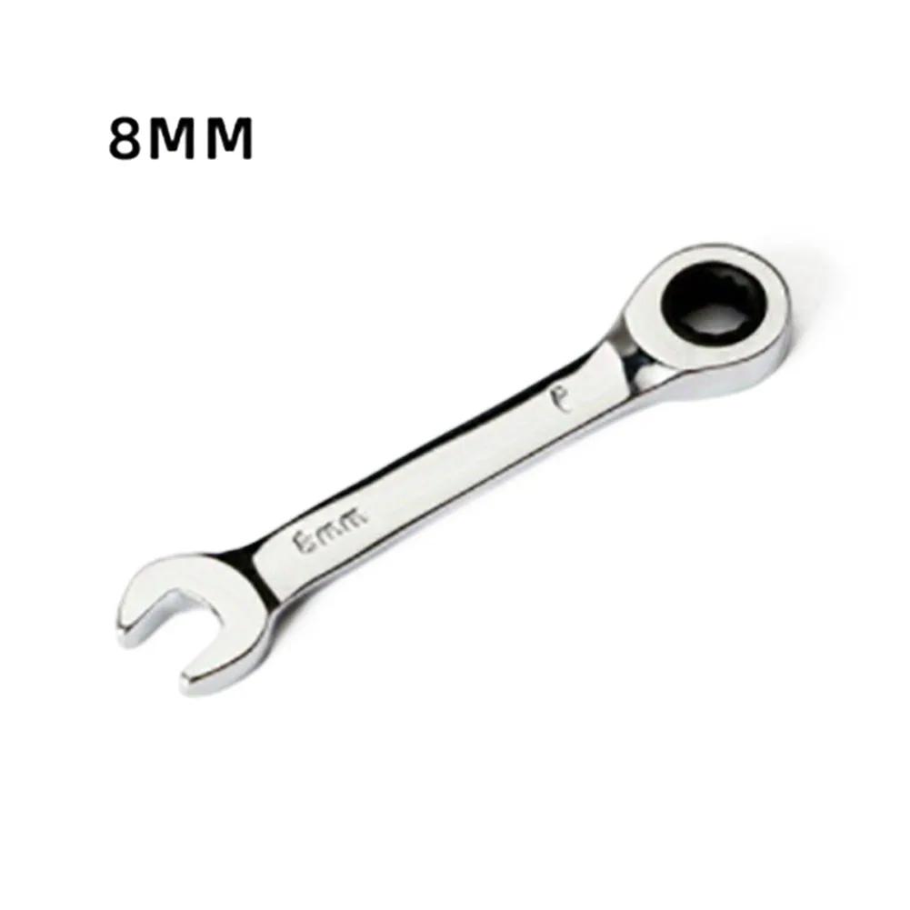 

1Pc Ratchet Wrench Short Handle 8-19mm 72 Tooth Socket Wrench Spanner For Bicycle Car Auto Repairing Manual Tool