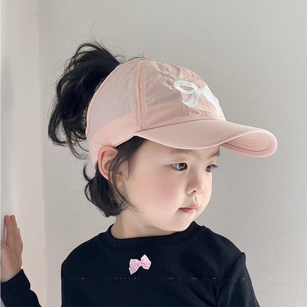 Bow Half Empty Top Hat Shading Hat Children's Visor Hat Lovely Summer Kid Sunhat  Baby
