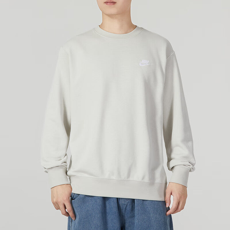 Nike Solid Color Running Casual Sport Sweatshirt Men Tops Grey BV2667-072