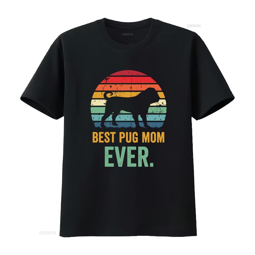 Best Pug Mom T Shirt Love Pugs Lover Dog Pet Owner vintage Washed streetwear Soft Stylish Casual Stretched Unisex fashion
