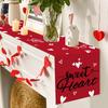Valentine's Day Table Flag Polyester Sweet Heart Table Runner for Wedding Rose Home Kitchen Dining Table Decorations