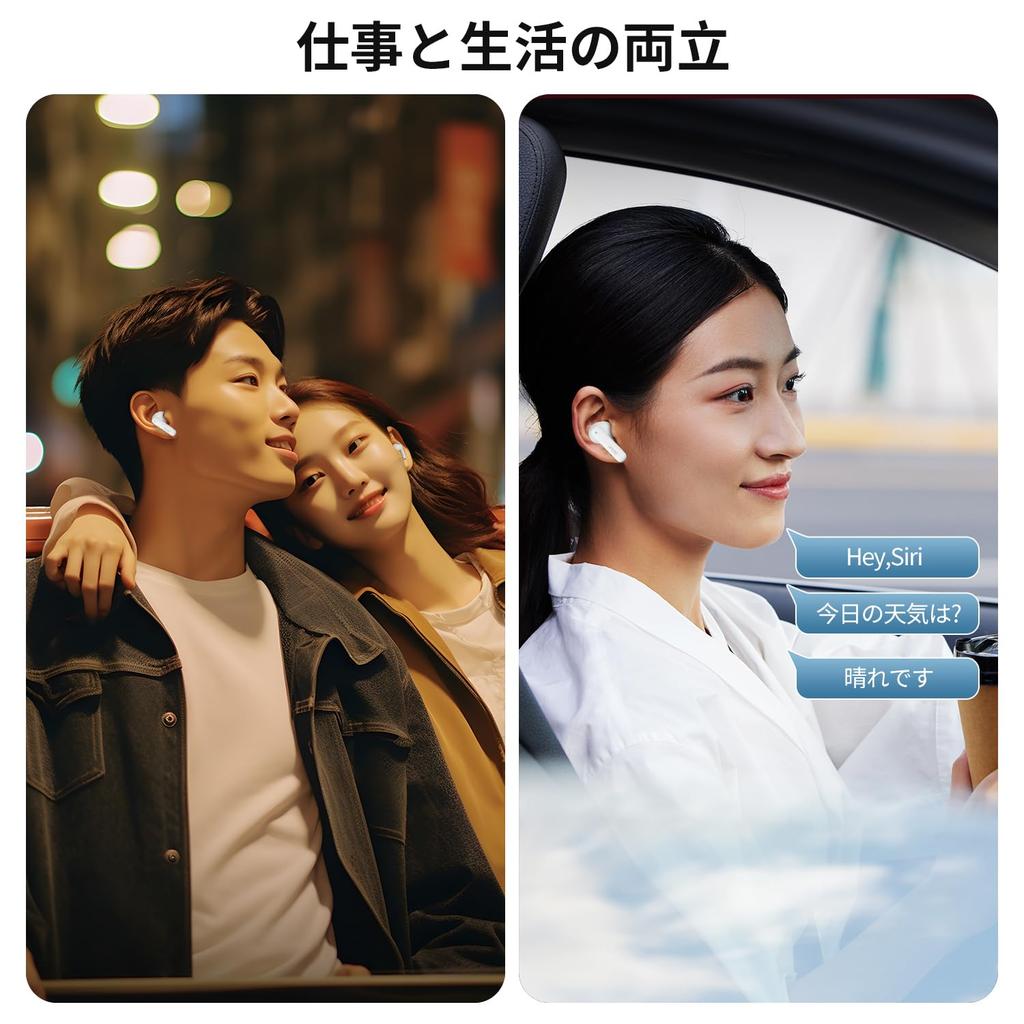 Wireless Bluetooth Earbuds with Noise LED Battery Level Automatic Bluetooth Fast Sound Compatible with Perfect for Business Delivery and Calling ENC,