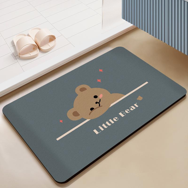 Household Diatomaceous Mud Quick Drying Soft Floor Mat Bathroom Absorbent Non-slip Toilet Toilet Carpet Thickened