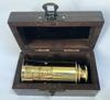 6" Brass or Bronze Tubby Telescope In a Wooden Box