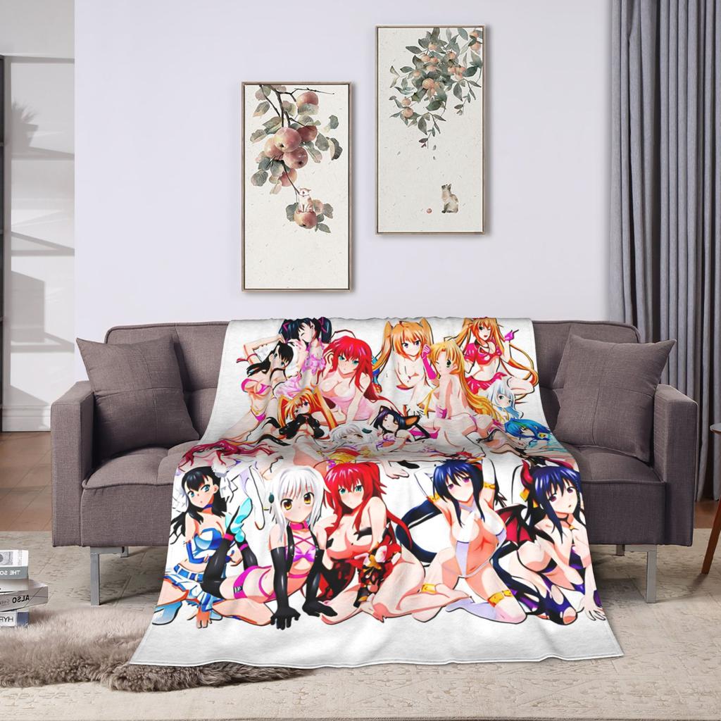 Anime deka High School DxD Teplá měkká Plyšová přehozová deka Street Trend Pro ložnici Cestování letadlem Flanelové přehozové prostěradlo Potah na postel