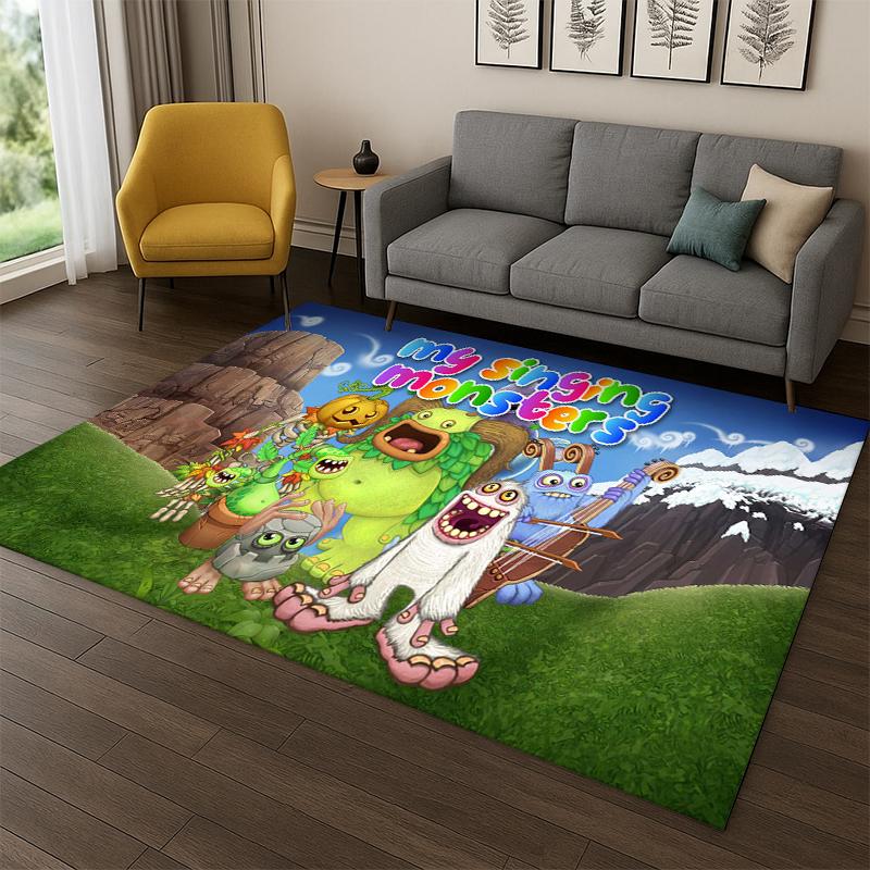 

Music Game My Singing Monsters Cartoon Carpet Rug for Bedroom Living Room Sofa Playroom Doormat Home Decor,Kid Area Rug Non-slip 40x60cm