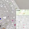 Colored Crystal Star Love Shiny Silver Hollowed Smudging Rainbow Flower Jelly Embossed Nail Art Stickers Manicure Decals