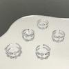 Hexagram Sweet Cool Wind Inlaid Zir*****Pen Ring Plain Ring Design Sense Light Luxury Personalized Ring Niche Jewelry