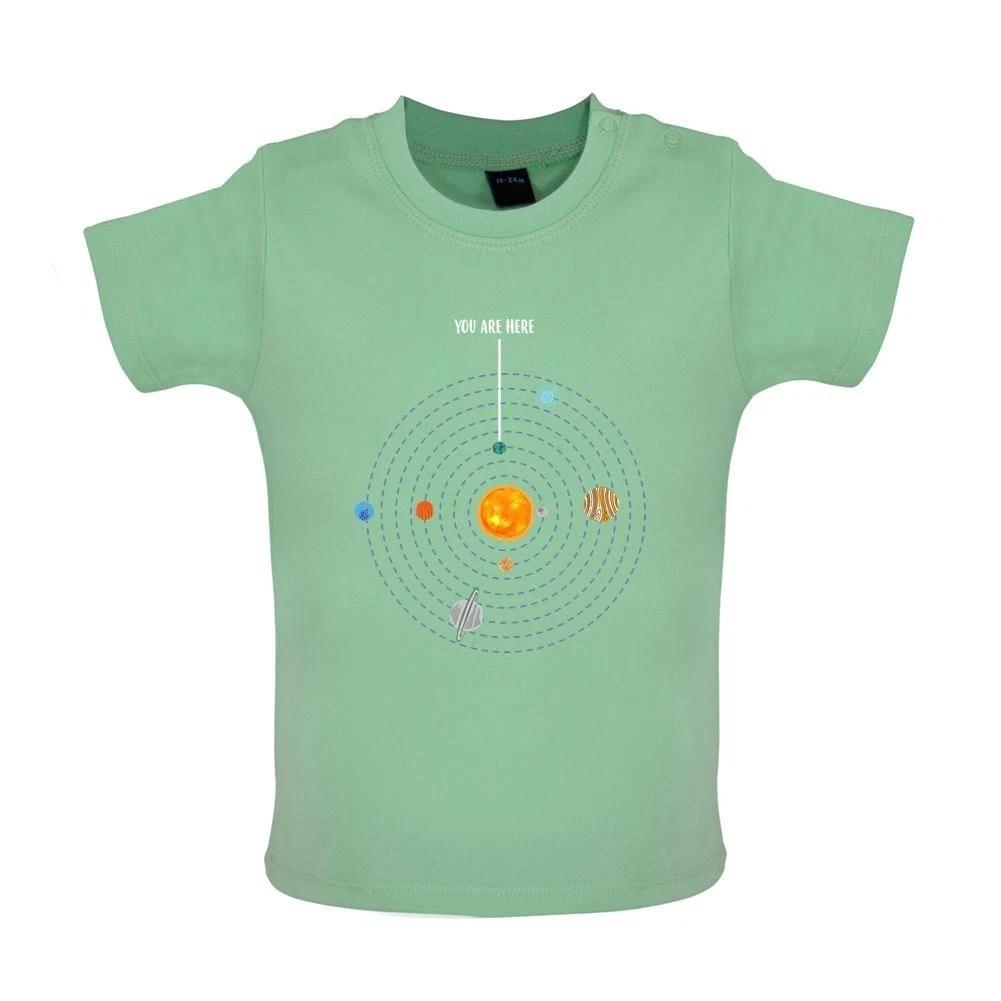 

You Are Here Solar System - Baby Kids Boys Girls Unisex T-Shirt / Babygrow - Space Earth Planets Galaxy 140