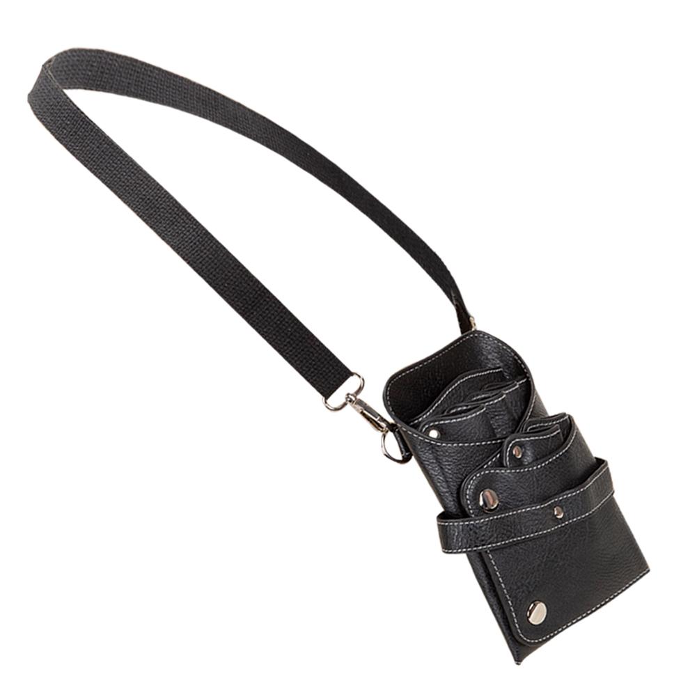 

популярна поясна сумка для перукарів Перукарська шкіряна сумка для перенесення Машинка для стрижки волосся Гребінець Сумка для зберігання перукарських інструментів для гребінців Затискачі для волосся чорний