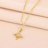 New In Rotatable Zircon Crystal Lucky Star Pendant Necklaces For Women Trendy Female Stainless Steel Chain Ladies Accessories