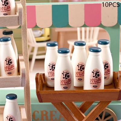 5/10Pcs Miniature Food Model Toy Milk Bottle Drinks Dollhouse Accessories Kids Toy Dollhouse Kitchen Ornaments Photography Props