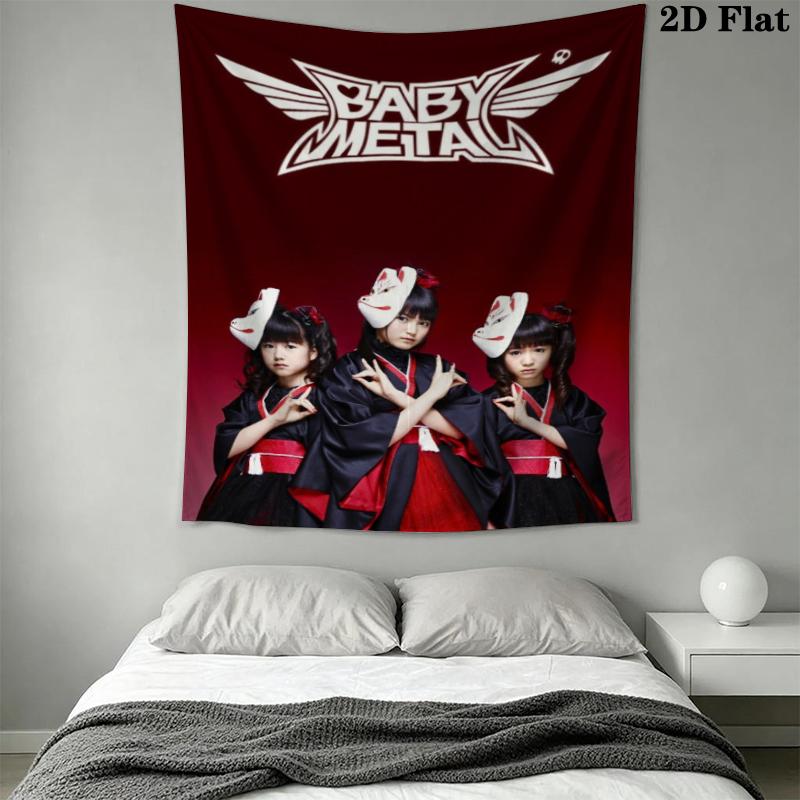 Babymetal Wall Tapestry Aesthetic Wall Hanging Printed Fabric Blanket Decorative Tapestries for Bedroom Living Room Home Decor