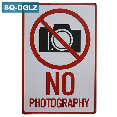 [SQ-DGLZ] NO PHOTOGRAPHY & No Smoking Metal Sign Wall Decor Tin Sign Vintage Metal Signs Home Decor Painting Plaques Art Poster