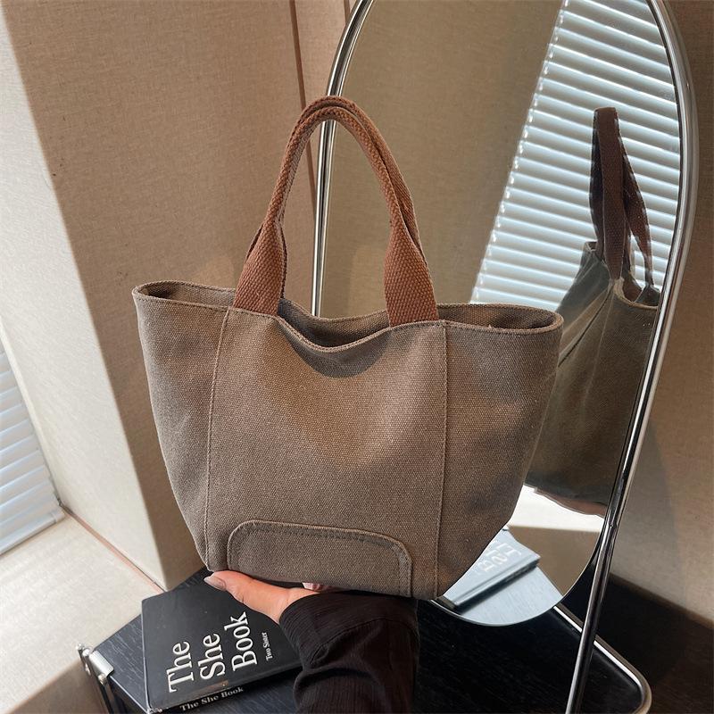 Literary Canvas Handbag Women's New Versatile Casual Tote Bag Niche Simple Handbag