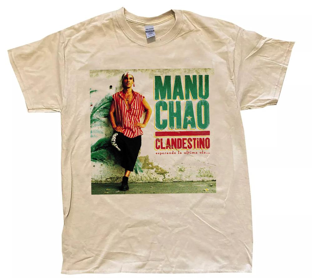 Manu Chao Clandestino Album Sand Color T Shirt Full Size S-5XL L