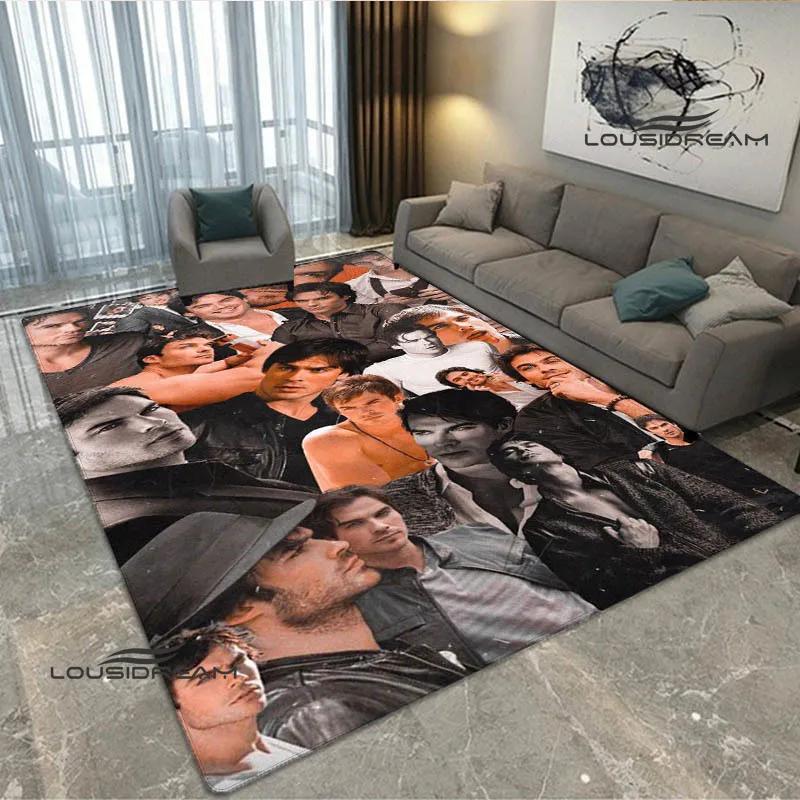 The Vampire Diaries Damon salvatore print carpet Yoga mat area rug room decor door mat Non -slip carpet kawaii rug Birthday Gift