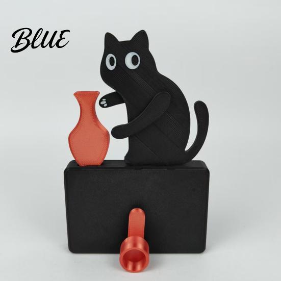 Kitchen Magnet Decor Cat Pushing Vase Refrigerator Magnet 3D Printed Whiskers Holder Whisker