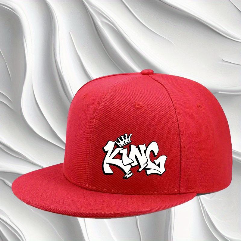 King Graffiti Art Flat Brim Baseball Cap Unisex Adjustable Hip Hop Streetwear Hat