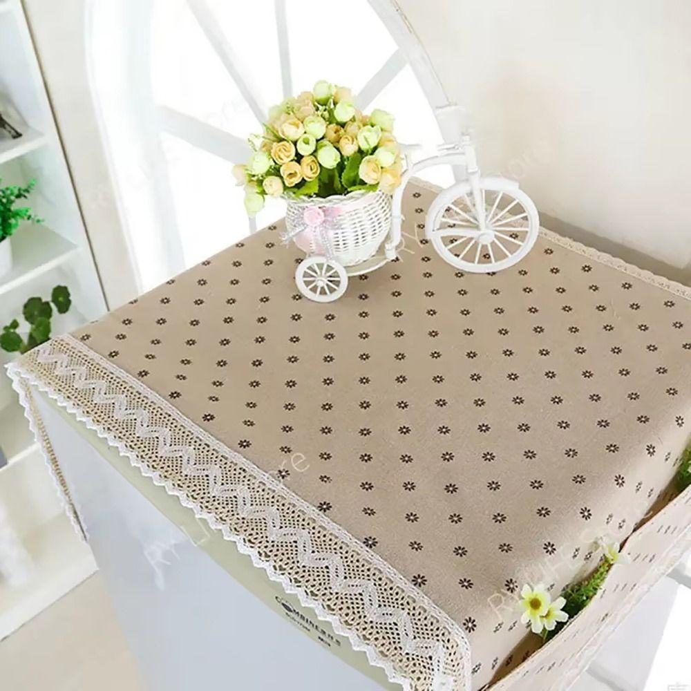 1Pcs Dustproof Refrigerator Cloth Cotton Linen Washing Machine Towel Fridge Protection Cover