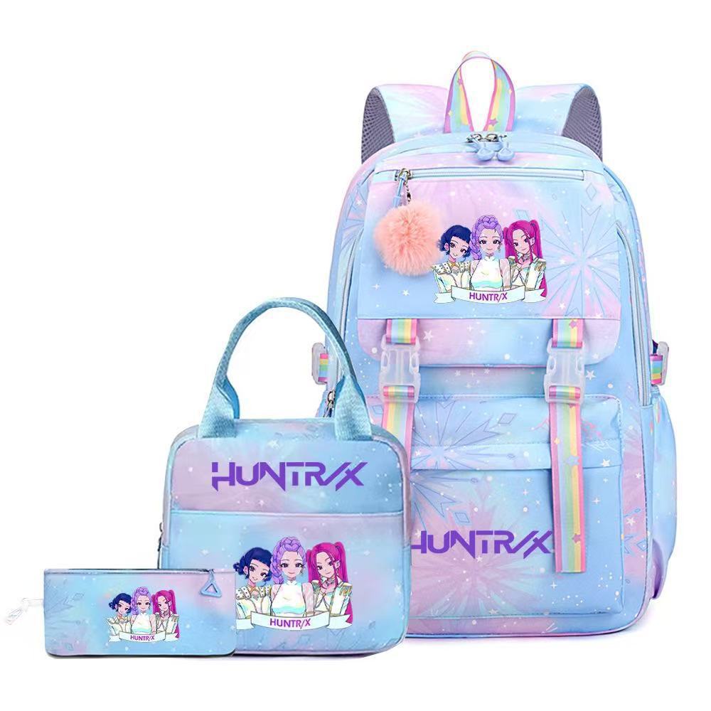 Girl Group Printed Student Schoolbag Cartoon Kpop Student Schoolbag Three piece set