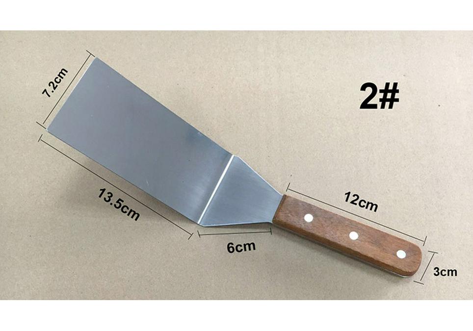 Wooden Handle Stainless Steel Spatula for Cooking, Griddle, Cake, BBQ, and Slotted Tasks - In Stock