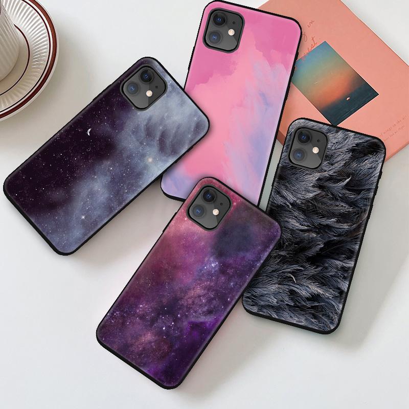 

Для Samsung Galaxy A10s A20s A30s A50s S10 S20 S21 Xiaomi Redmi 9A IPhone Huawei OPPO Фиолетовый Черное небо с градиентным узором Мягкий силиконовый чехол для телефона из ТПУ OPPO AX7